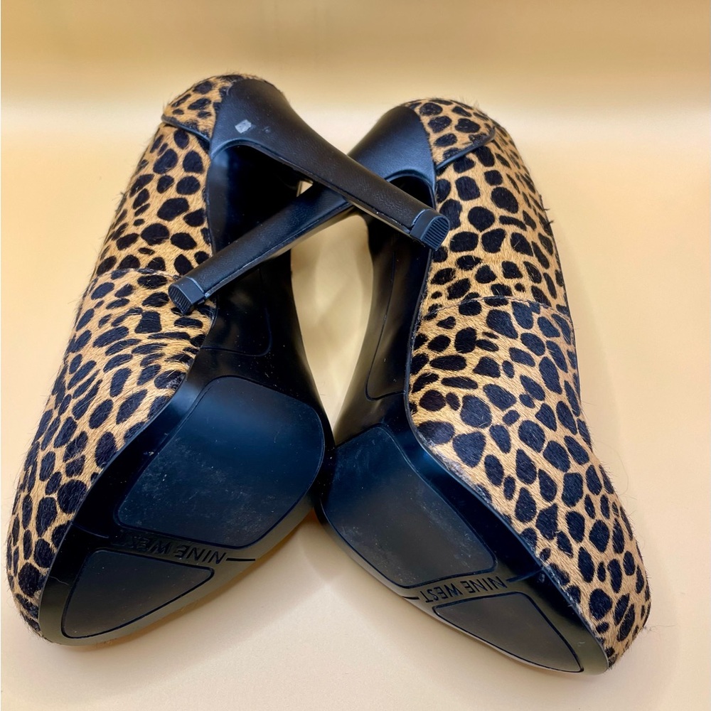 Nine West Aldusa Cheetah Print Hidden Platform Sky High Stiletto Pumps 5M NWB - Picture 13 of 14